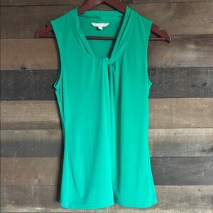 Banana Republic Sleeveless Tie-Neck Camisole in Teal Green